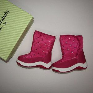 Adorababy toddler girls fuschia pink sparky sequins waterproof winter boots sz 7